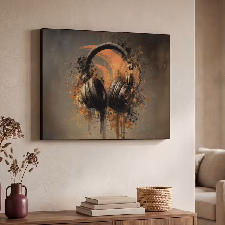 Art Frame - Koptelefoon - Bruin - Verf - Vintage — 7