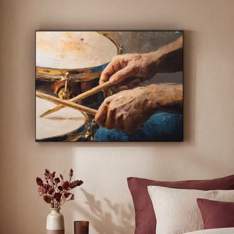 Art Frame - Drumstokken - Olieverf - Man — 3