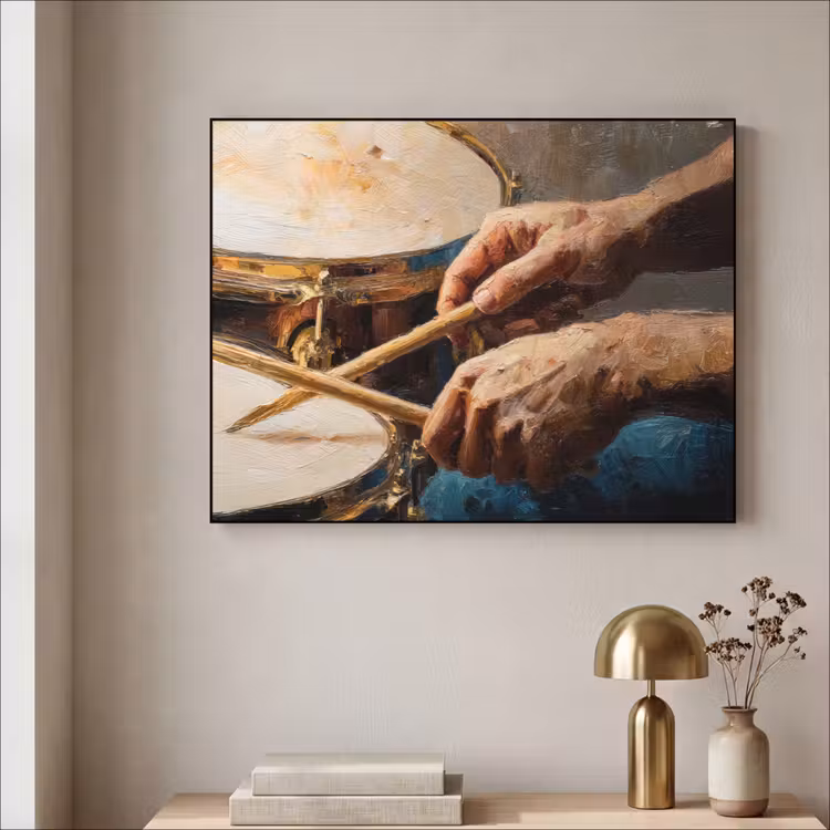 Art Frame - Drumstokken - Olieverf - Man — 5