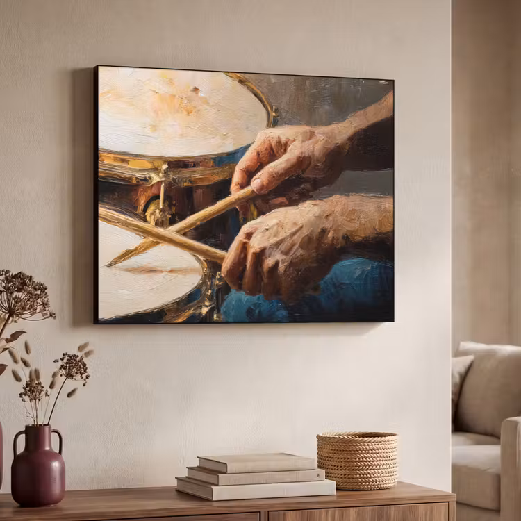Art Frame - Drumstokken - Olieverf - Man — 7