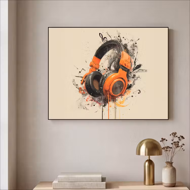 Art Frame - Koptelefoon - Oranje - Explosief — 5