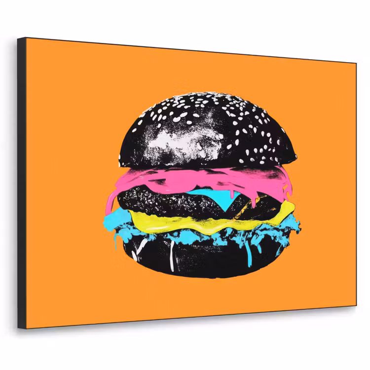 Art Frame - Hamburger - Oranje - Neon - popart — 1