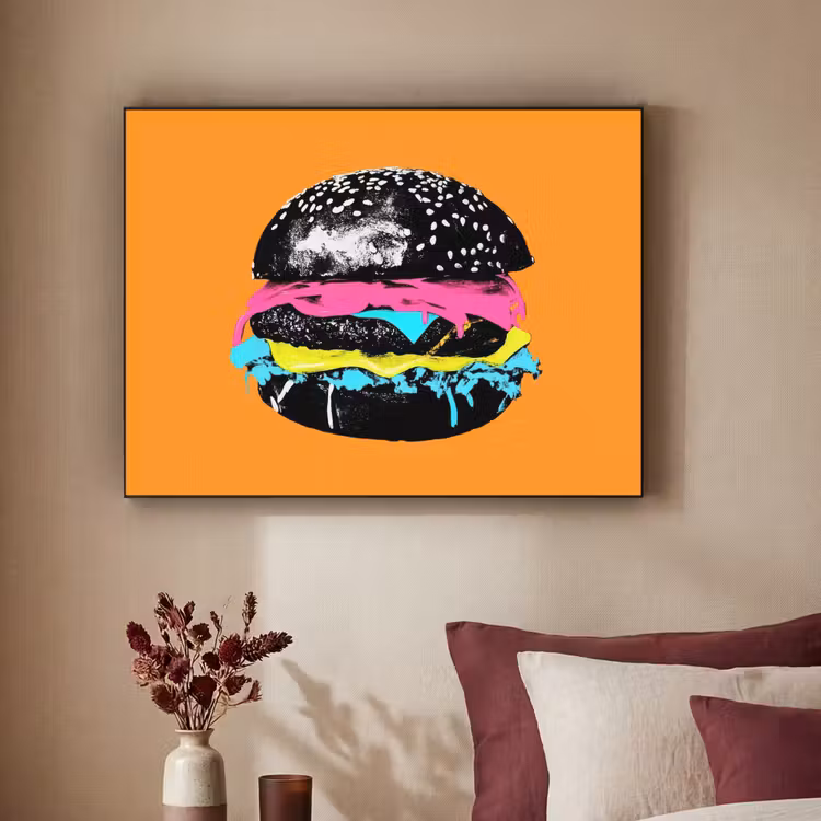 Art Frame - Hamburger - Oranje - Neon - popart — 3