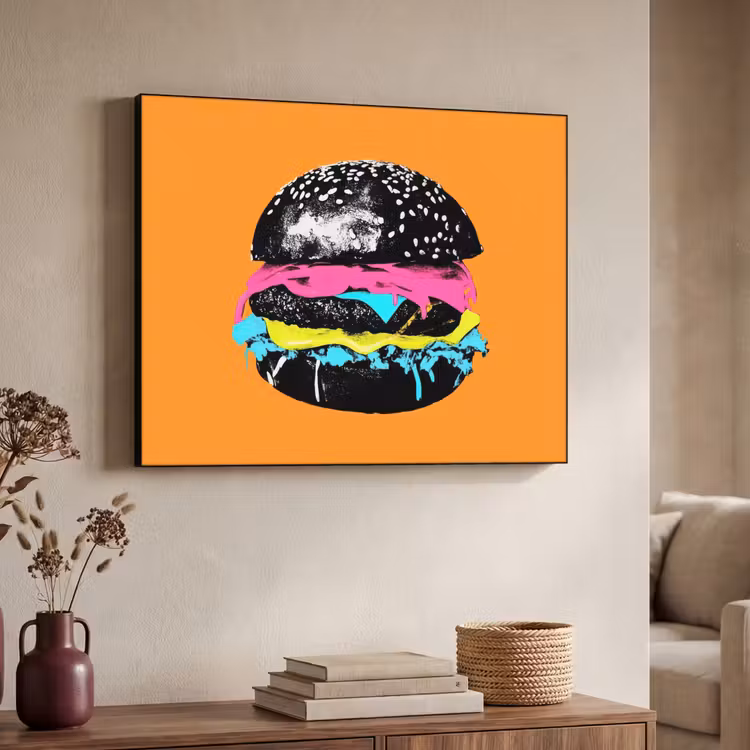 Art Frame - Hamburger - Oranje - Neon - popart — 7