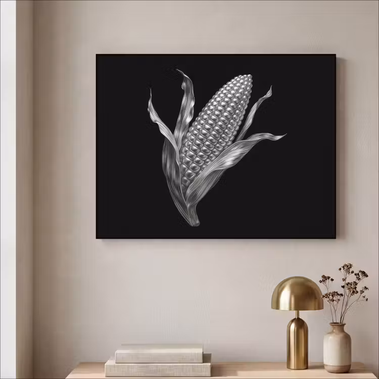 Art Frame - Maïskolf - Glanzend metaal - Elegant — 5