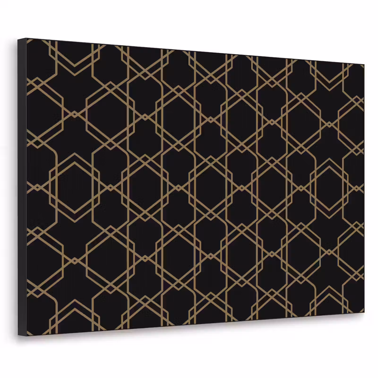Art Frame - Verweven - Zeshoeken - Zwart - Goud — 1