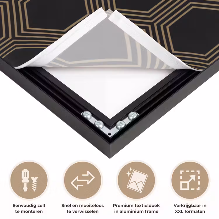 Art Frame - Parallel - Goud - Zwart - Bijenraatmotief — 4