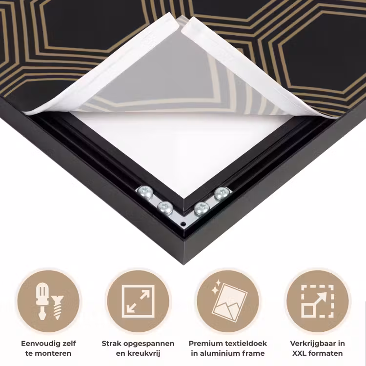 Art Frame - Parallel - Goud - Zwart - Bijenraatmotief — 8