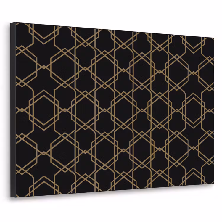 Art Frame - Verweven - Zeshoeken - Zwart - Goud — 1