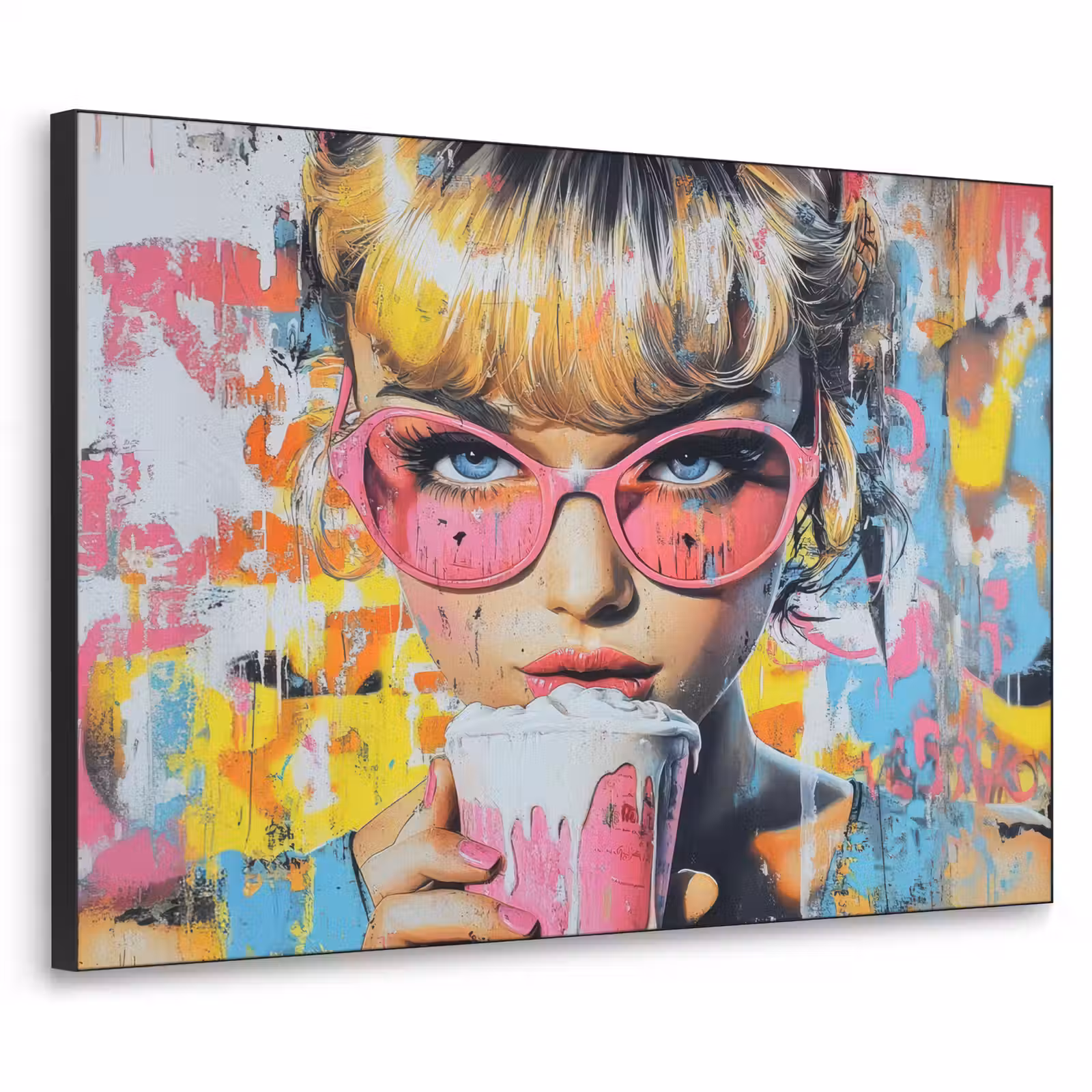 Art Frame - Expressief - Milkshake - Vrouw - Felle kleuren — 1