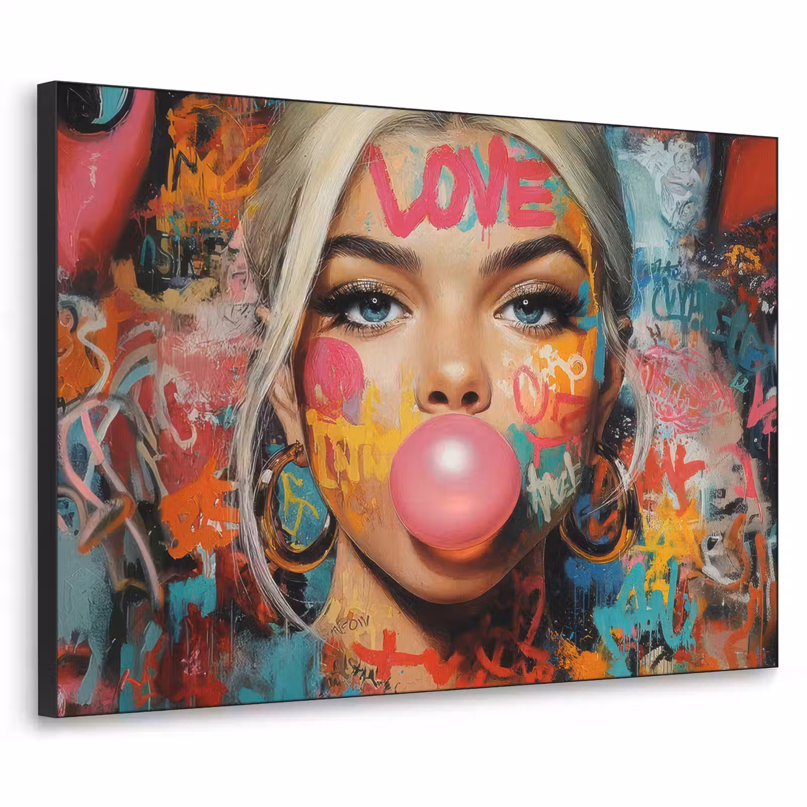 Art Frame - Vrouw - Kauwgom - Graffiti - Love — 1