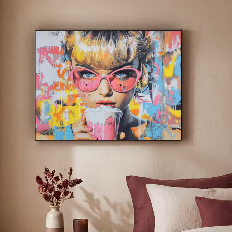 Art Frame - Expressief - Milkshake - Vrouw - Felle kleuren — 3