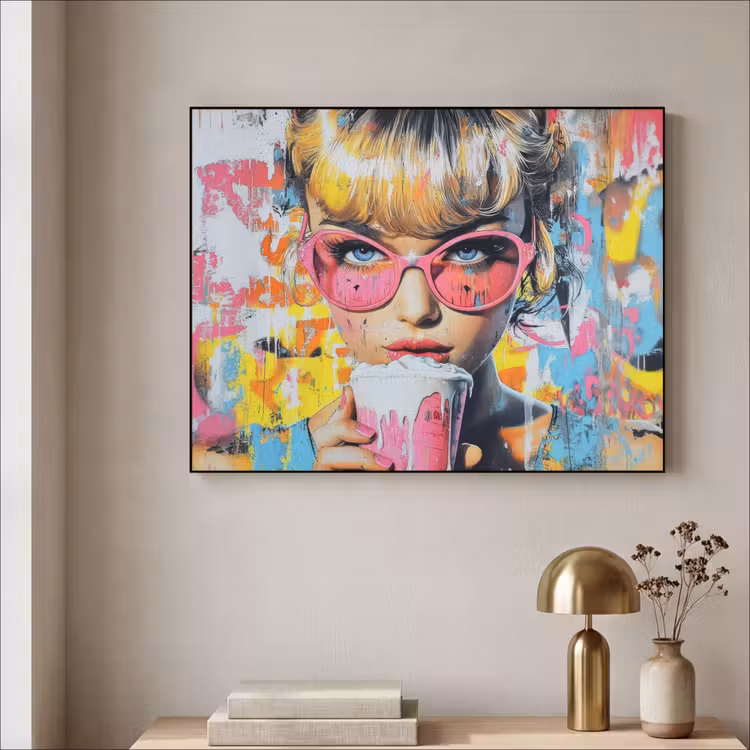 Art Frame - Expressief - Milkshake - Vrouw - Felle kleuren — 5