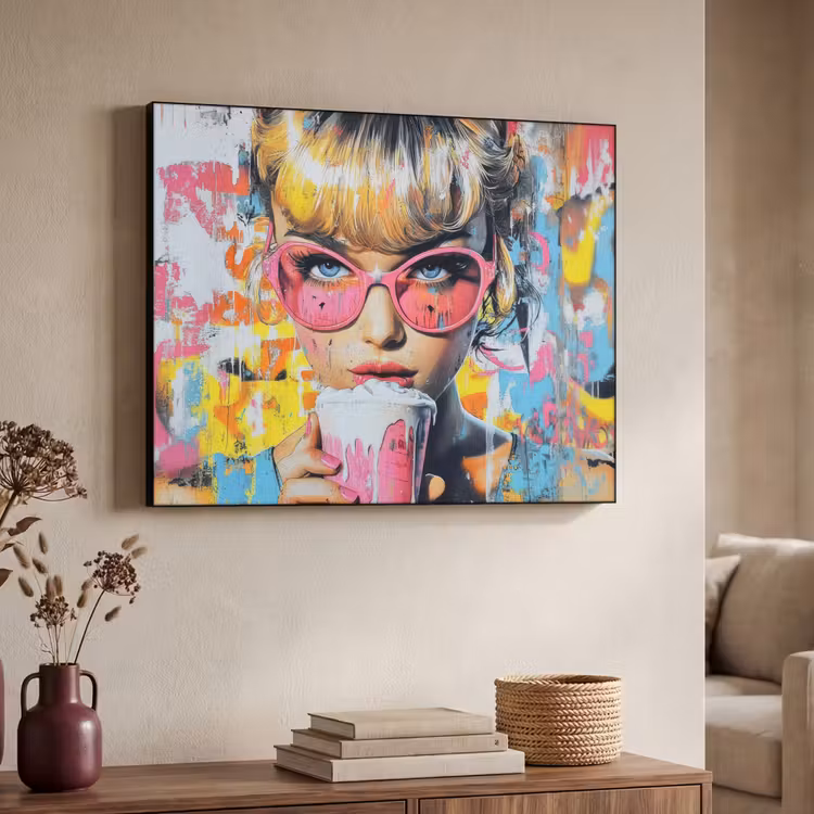 Art Frame - Expressief - Milkshake - Vrouw - Felle kleuren — 7