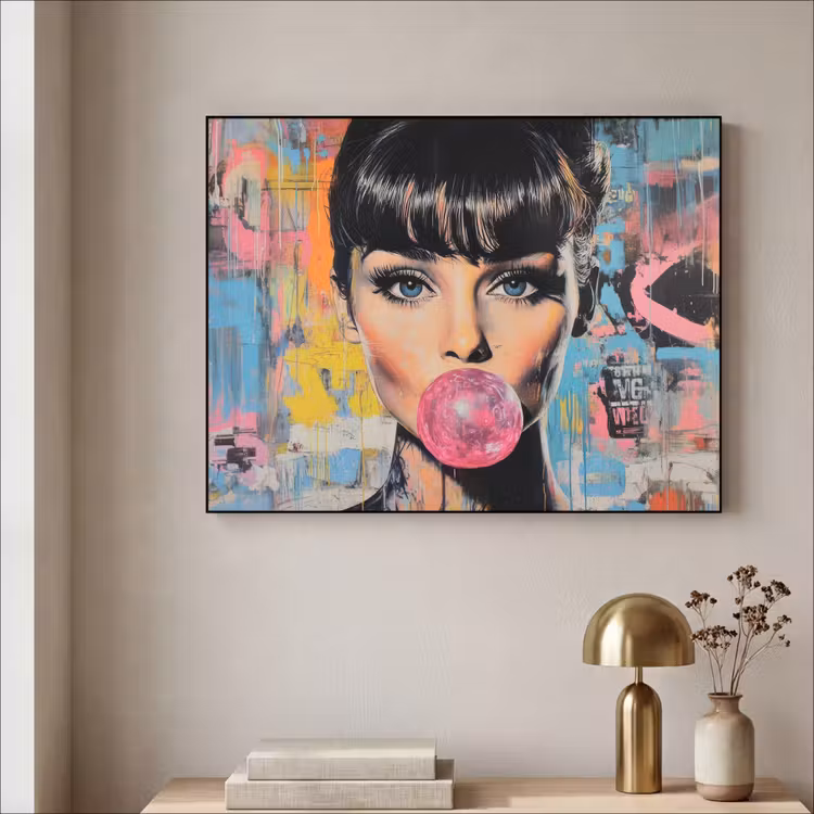 Art Frame - Kauwgom - Vrouw - Penseelstreken - Modern — 5