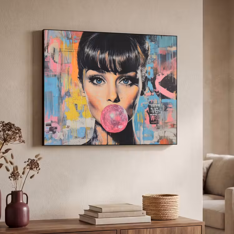 Art Frame - Kauwgom - Vrouw - Penseelstreken - Modern — 7