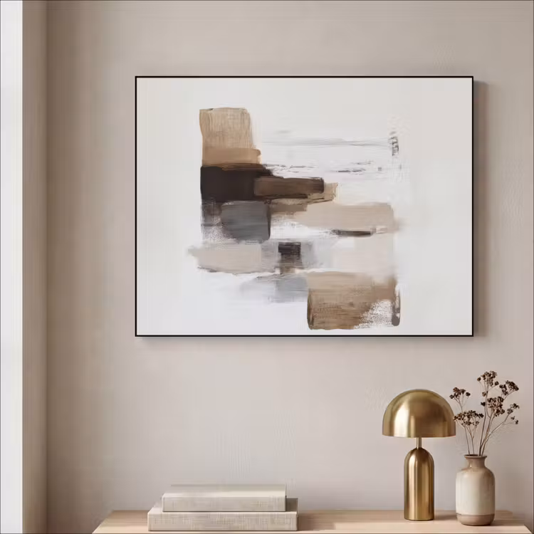 Art Frame - Penseelstreken - Balans - Beige - Bruin — 5