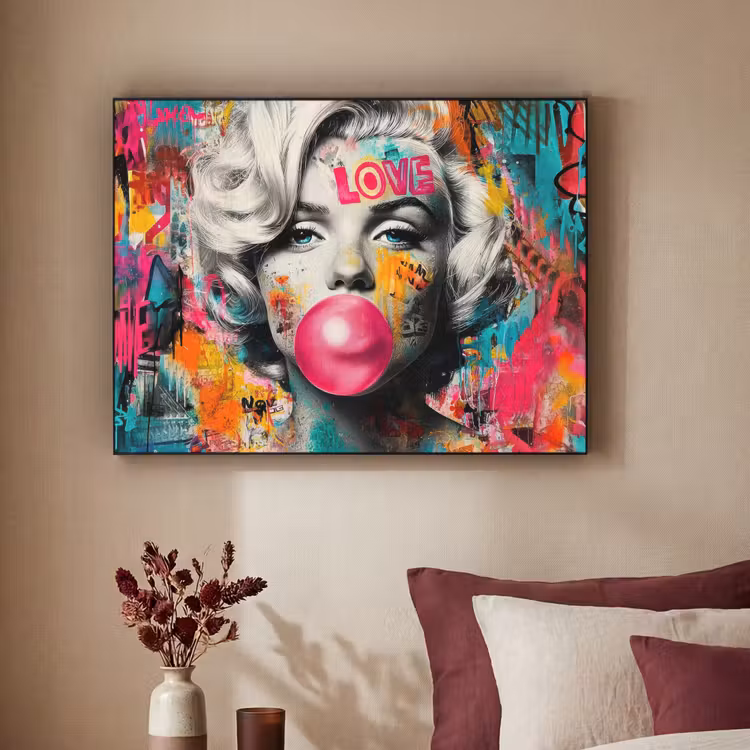 Art Frame - Vrouw - Kauwgom - Graffiti - Neonkleuren — 3