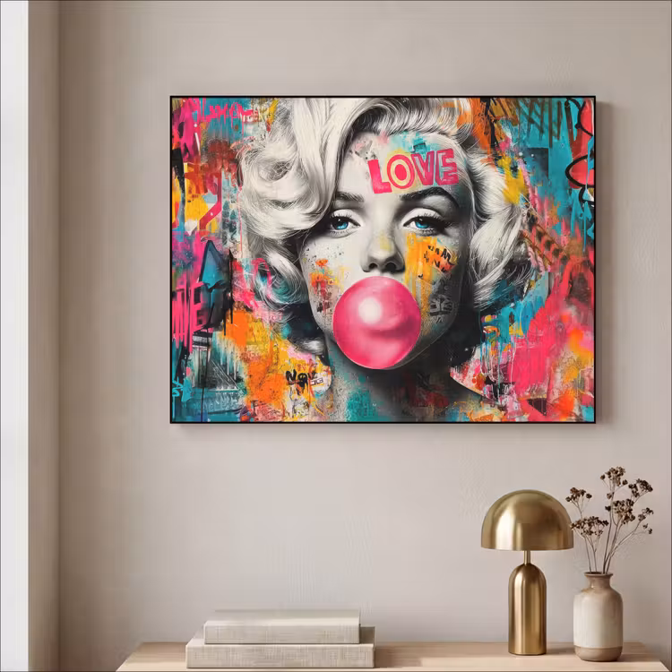 Art Frame - Vrouw - Kauwgom - Graffiti - Neonkleuren — 5