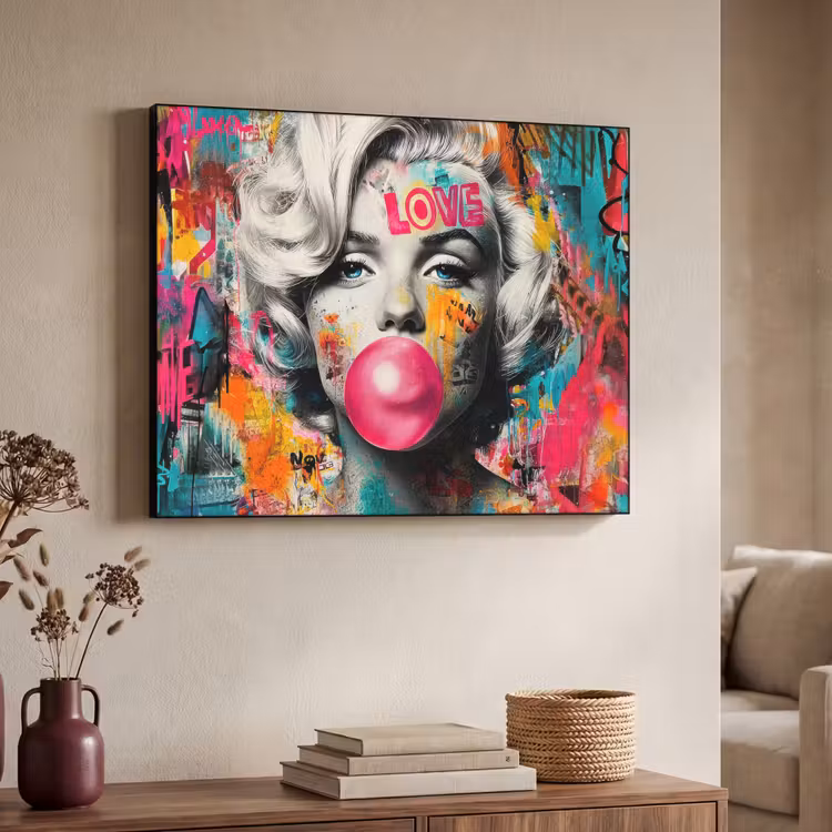 Art Frame - Vrouw - Kauwgom - Graffiti - Neonkleuren — 7
