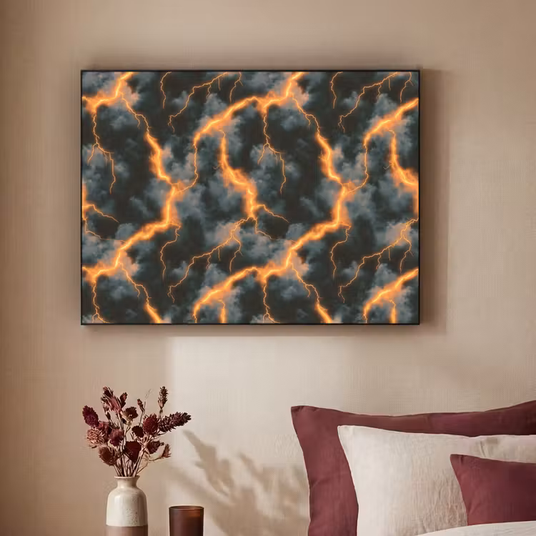 Art Frame - Oranje - Bliksem - Wolken — 3