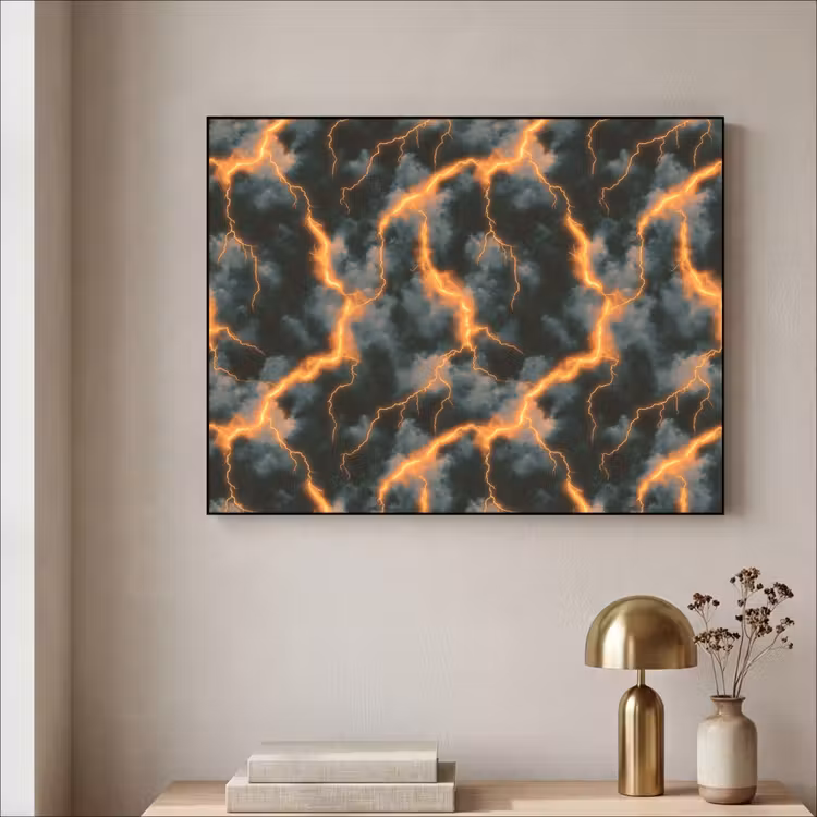 Art Frame - Oranje - Bliksem - Wolken — 5