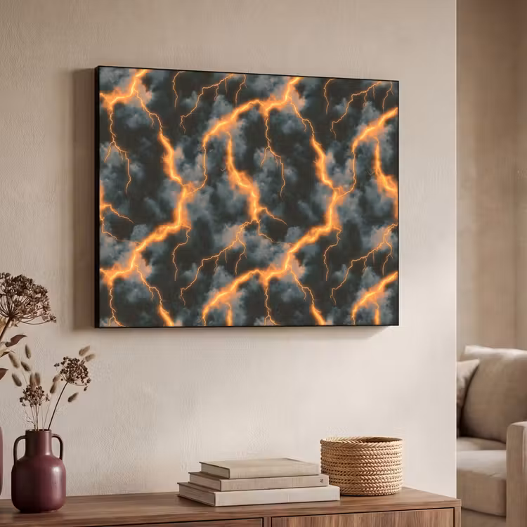Art Frame - Oranje - Bliksem - Wolken — 7