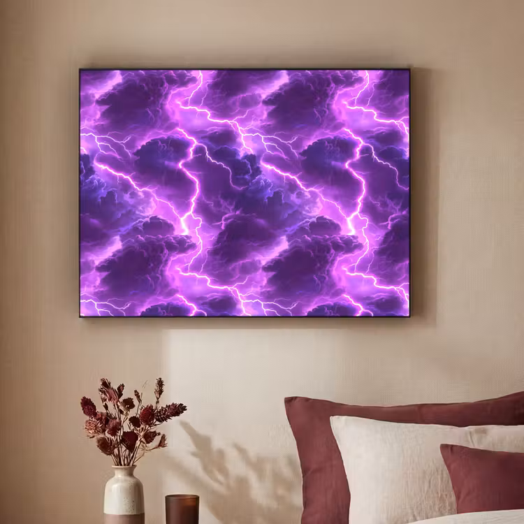 Art Frame - Paars - Bliksem - Wolken — 3