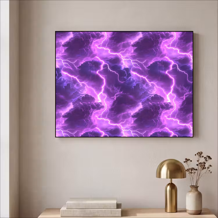 Art Frame - Paars - Bliksem - Wolken — 5