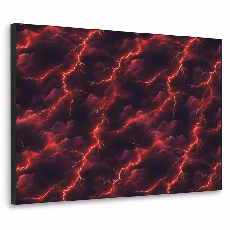 Art Frame - Rood - Onweer - Bliksem - Wolken — 1