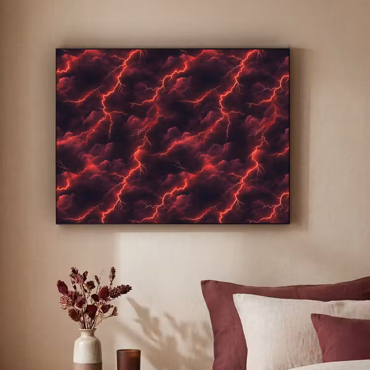 Art Frame - Rood - Onweer - Bliksem - Wolken — 3