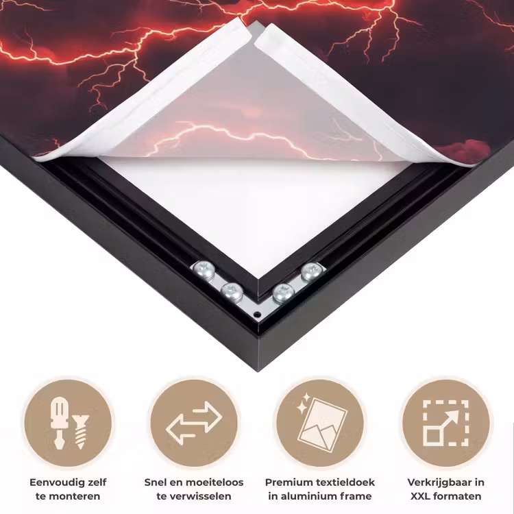 Art Frame - Rood - Onweer - Bliksem - Wolken — 4