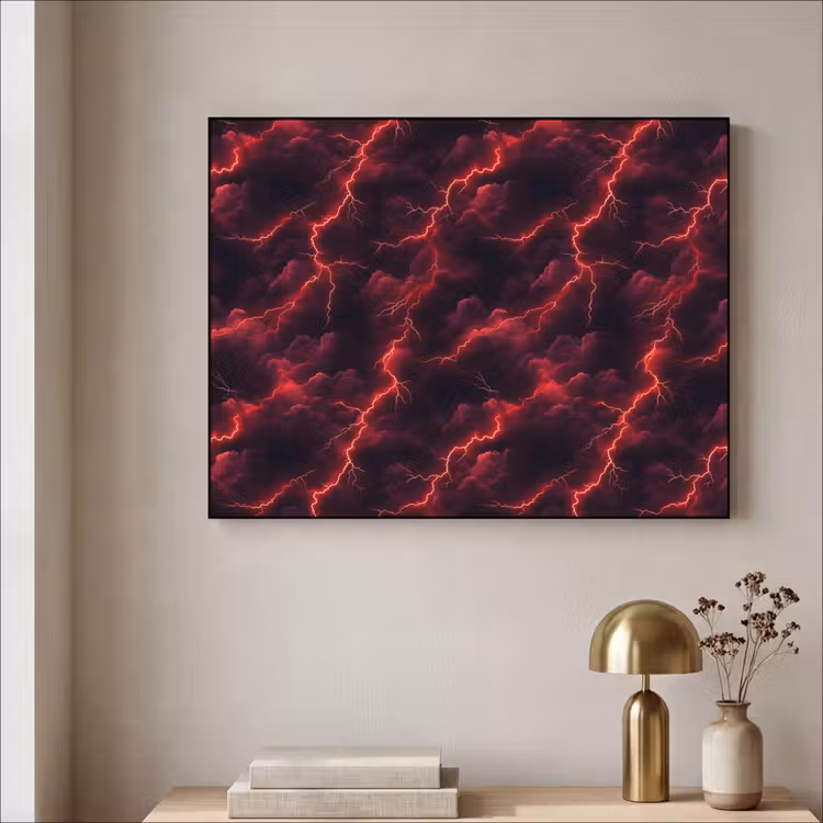 Art Frame - Rood - Onweer - Bliksem - Wolken — 5