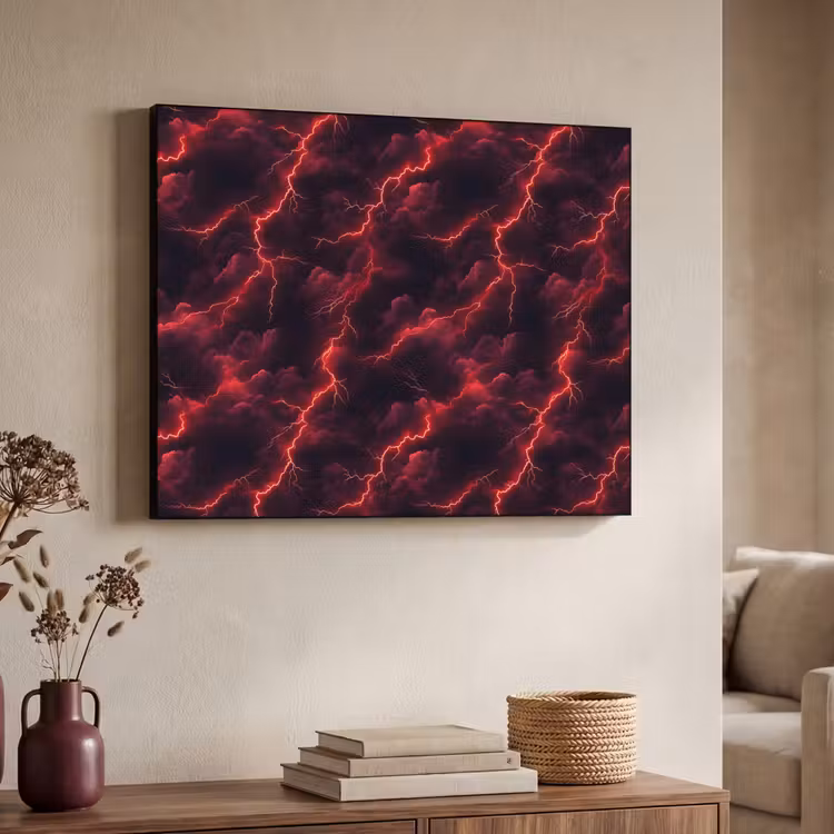 Art Frame - Rood - Onweer - Bliksem - Wolken — 7
