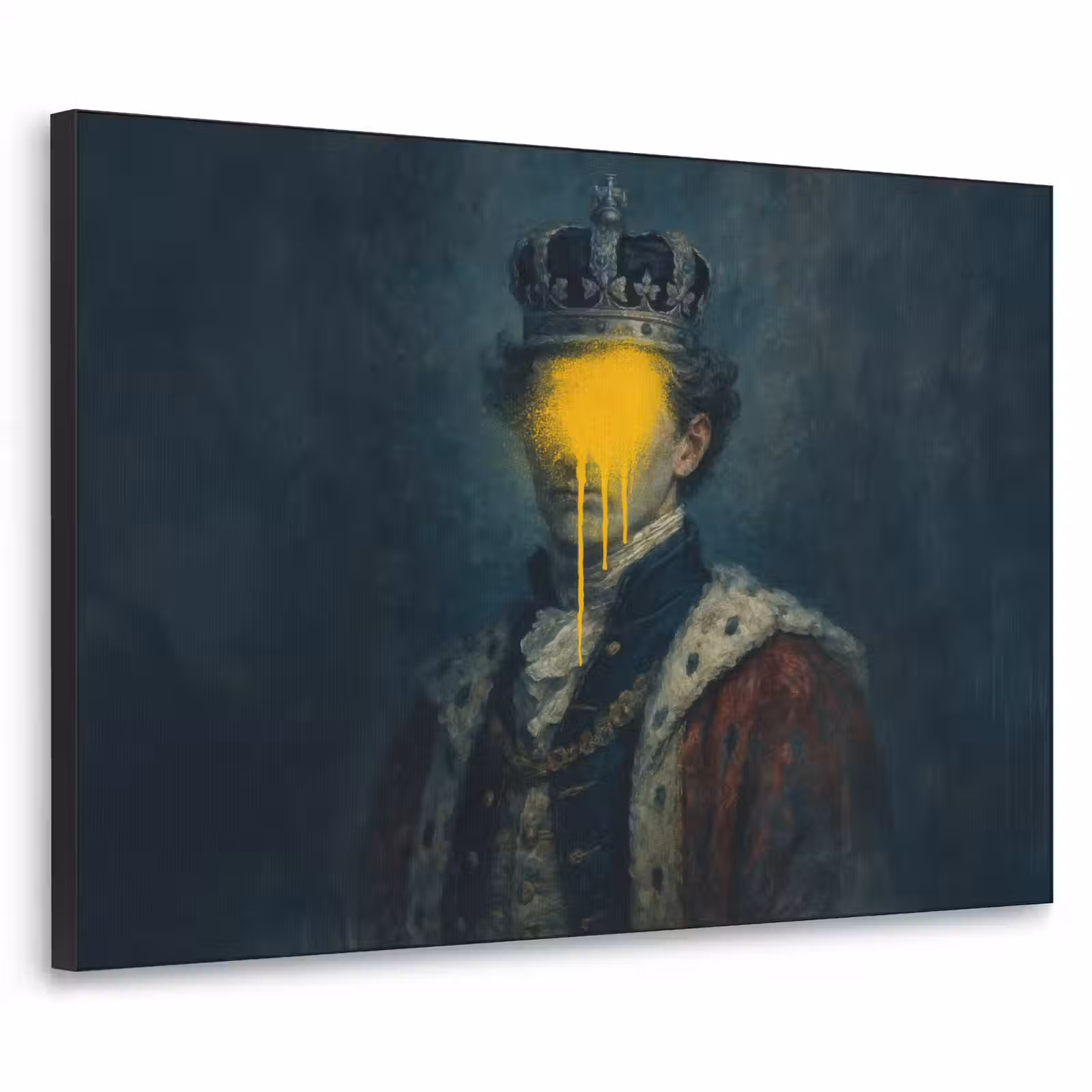 Art Frame - Koning - Portret - Druipende gele verf — 1