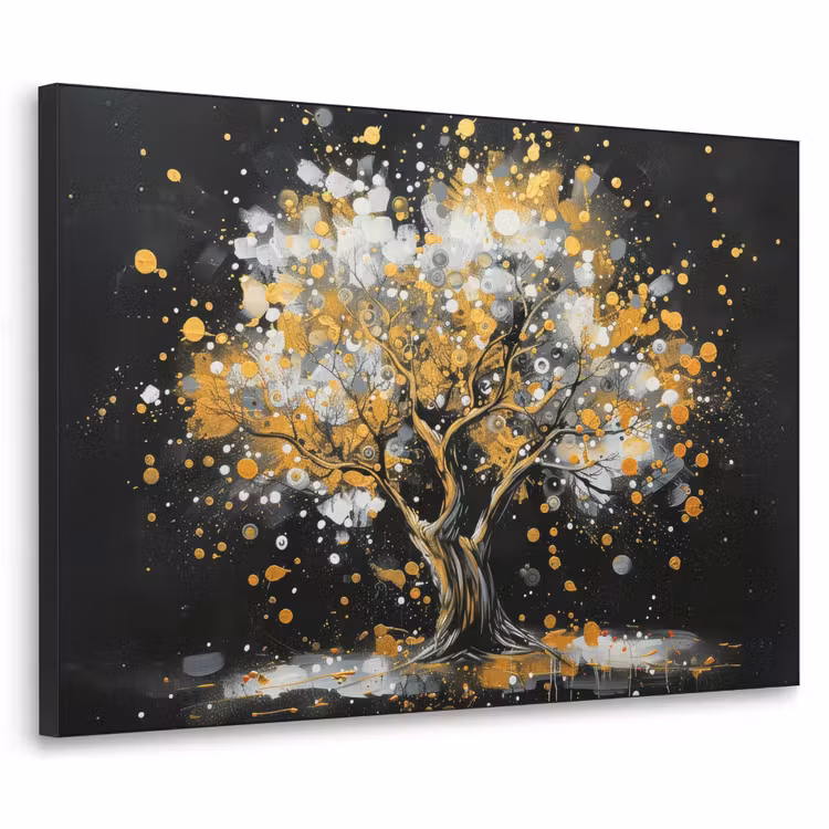 Art Frame - Boom - Zwart - Goud - Wit - Modern — 1