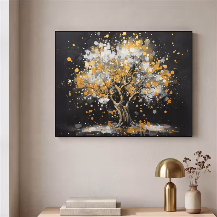 Art Frame - Boom - Zwart - Goud - Wit - Modern — 5