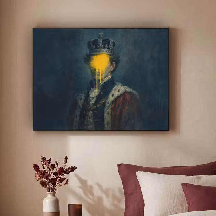 Art Frame - Koning - Portret - Druipende gele verf — 3