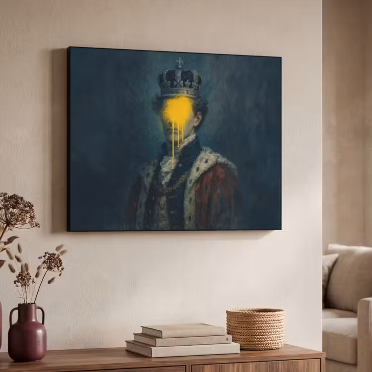 Art Frame - Koning - Portret - Druipende gele verf — 7