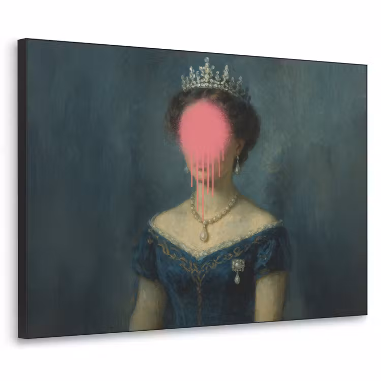 Art Frame - Kroon - Roze druipend verf - Portret — 1
