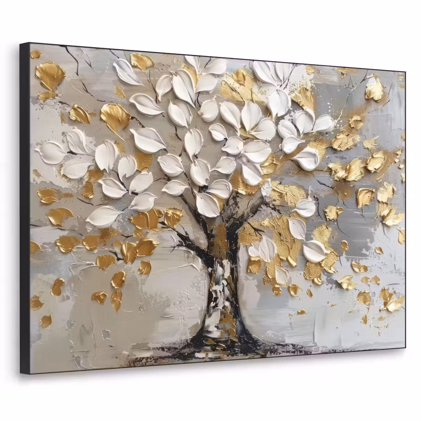 Art Frame - Boom - Beige - Grijs - Goud - Abstract — 1