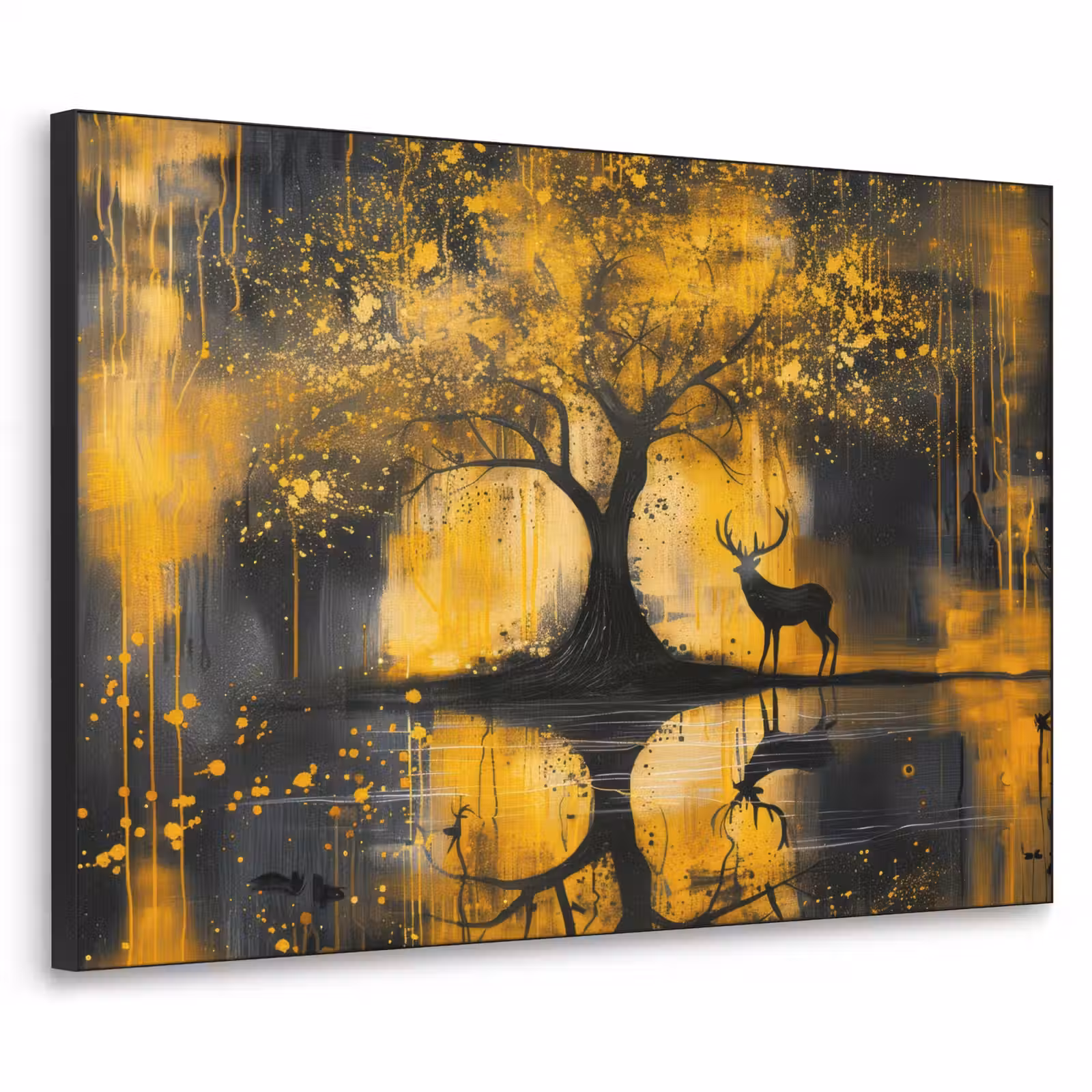 Art Frame - Boom - Verflook - Hert - Natuur - Goud — 1