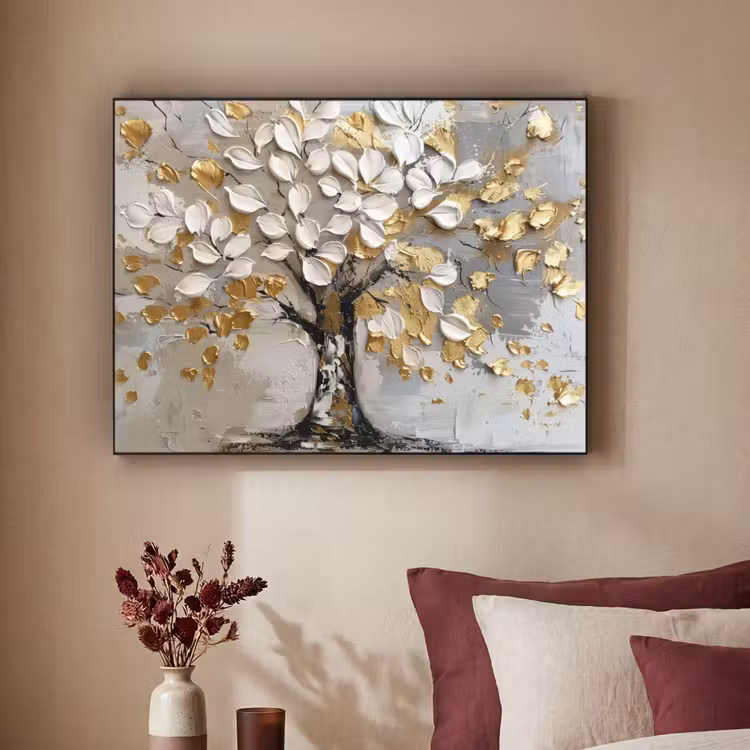Art Frame - Boom - Beige - Grijs - Goud - Abstract — 3