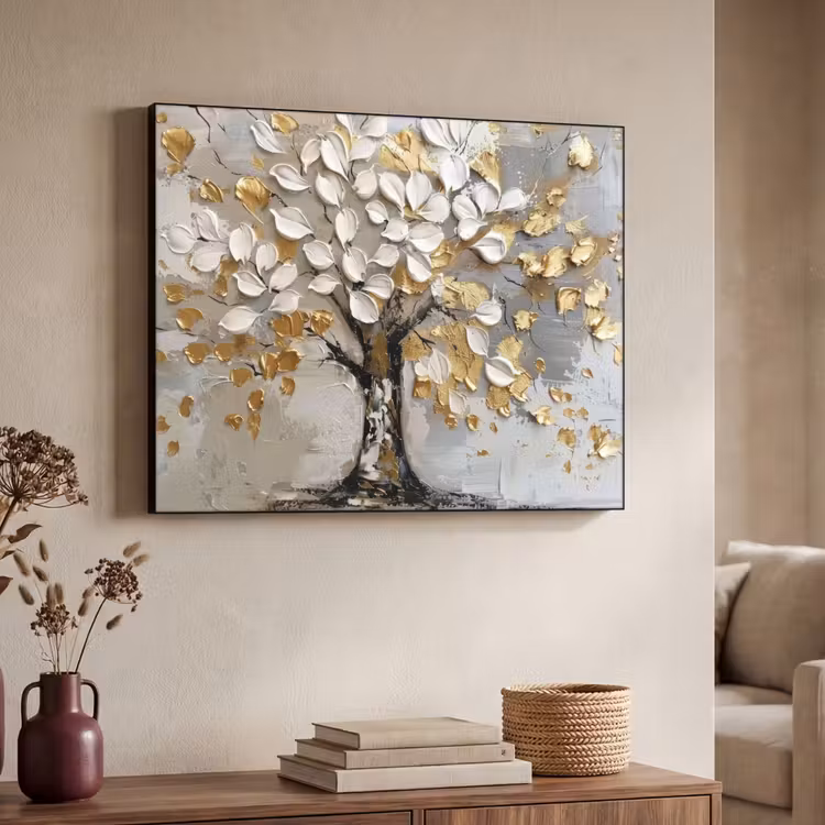 Art Frame - Boom - Beige - Grijs - Goud - Abstract — 7