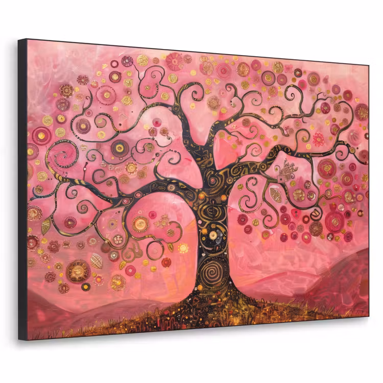 Art Frame - Boom - Levensboom - Roze - Goud — 1