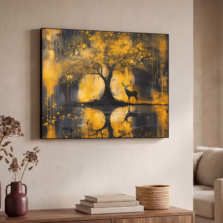 Art Frame - Boom - Verflook - Hert - Natuur - Goud — 7