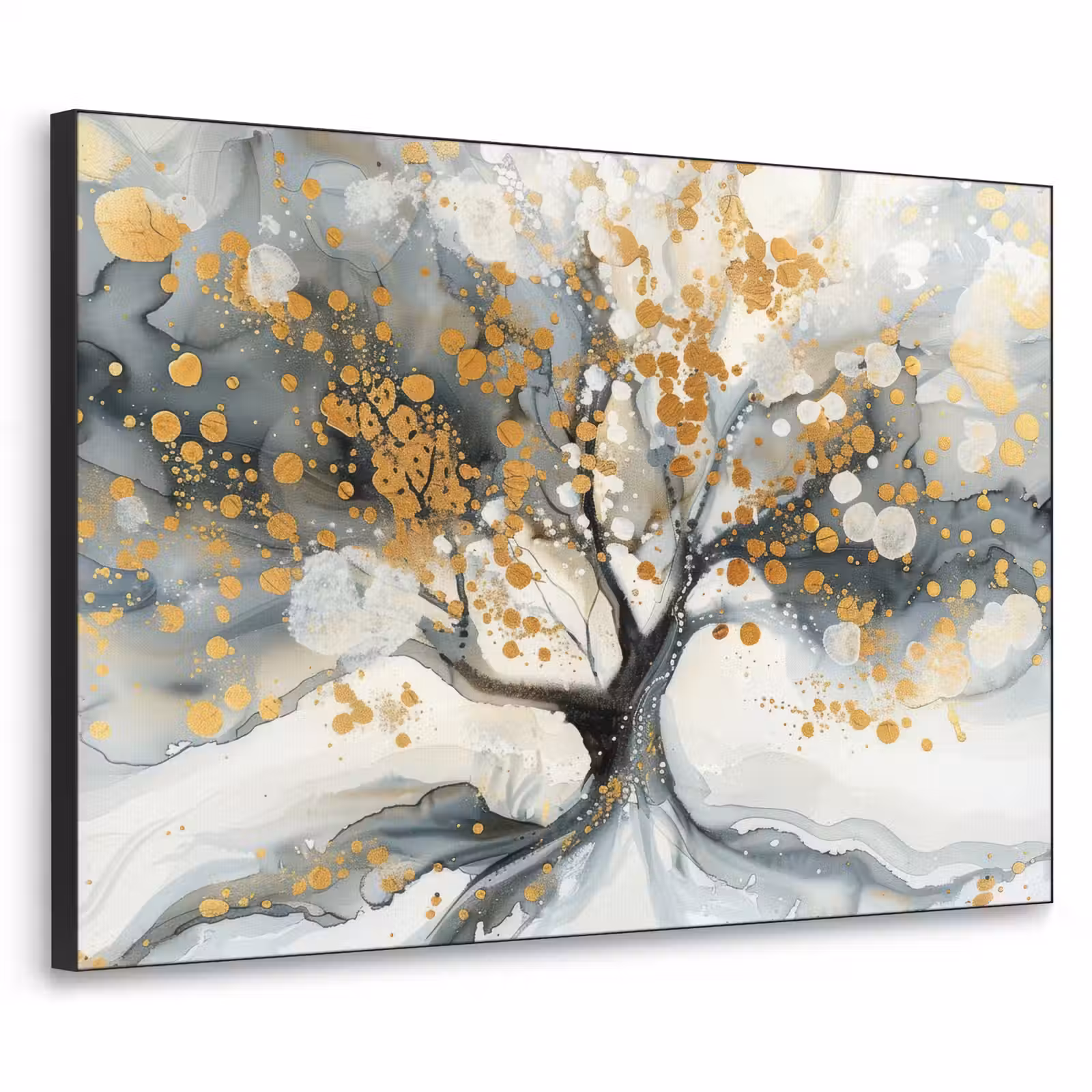 Art Frame - Boom - Modern - Abstract - Goud - Zwart - Wit — 1