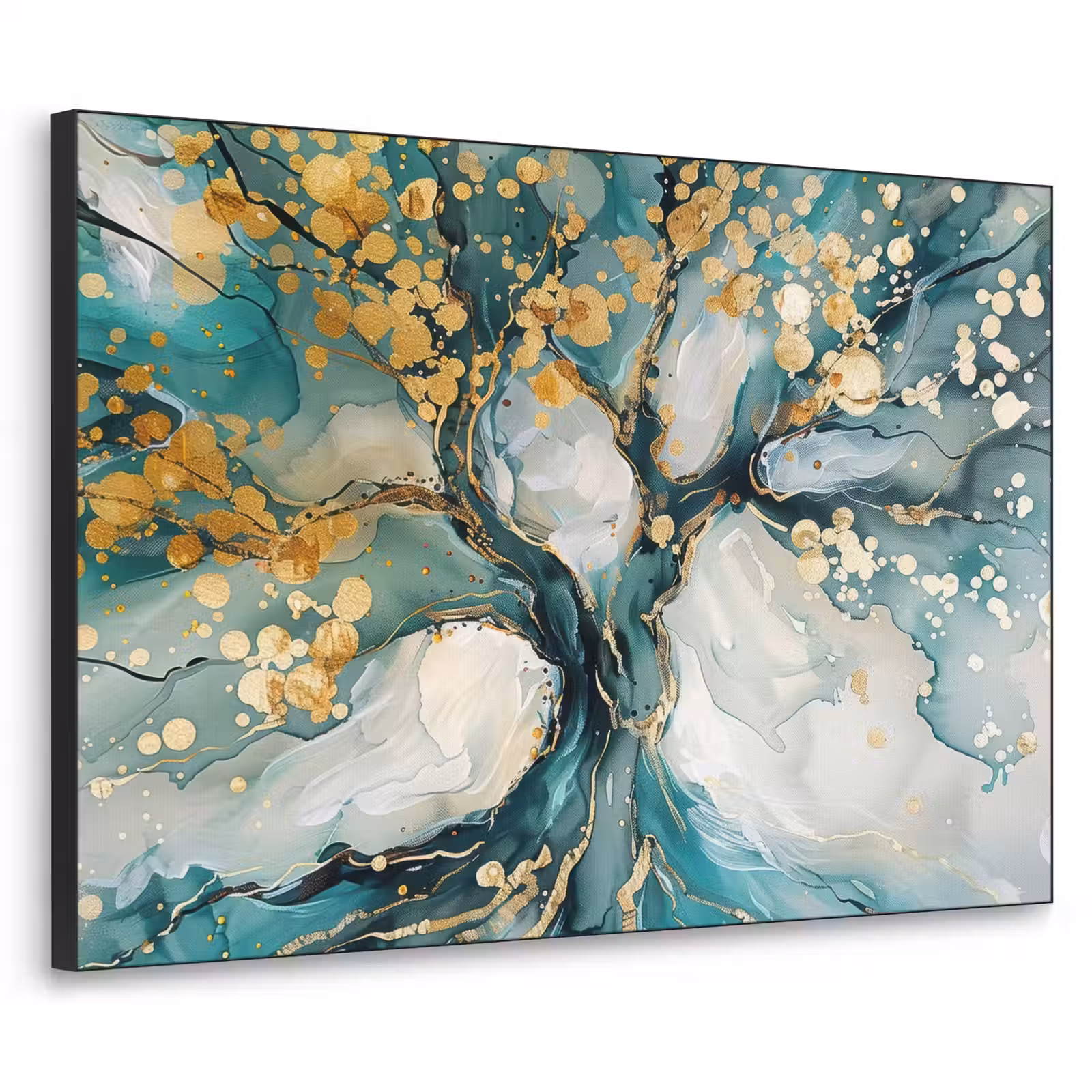 Art Frame - Boom - Modern - Verflook - Turquoise - Goud — 1