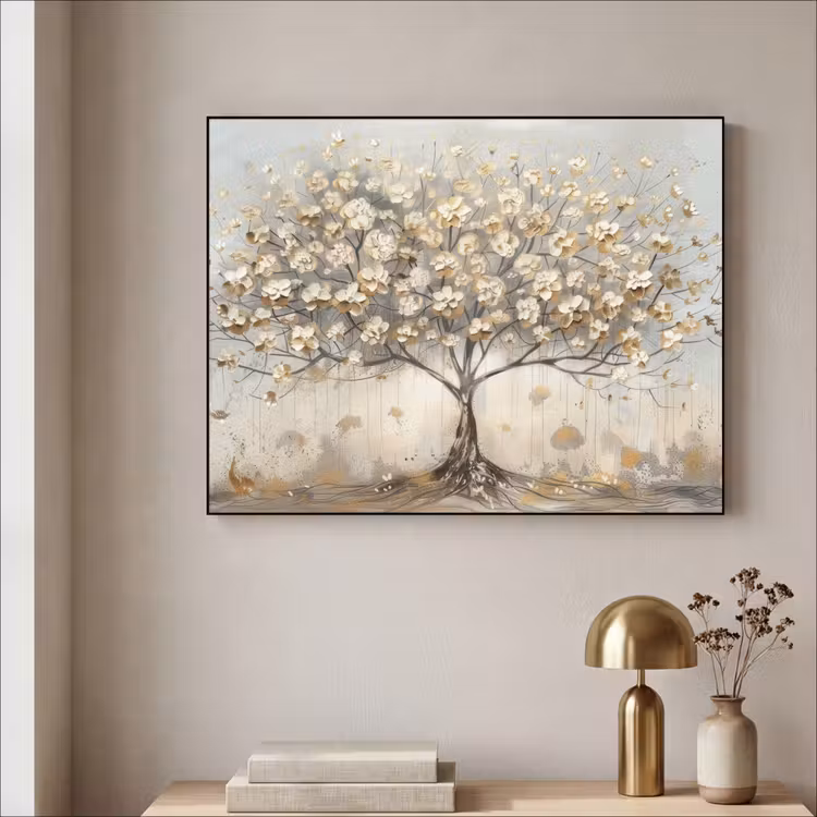 Art Frame - Boom - Beige - Goud - Verflook - Grijs — 5