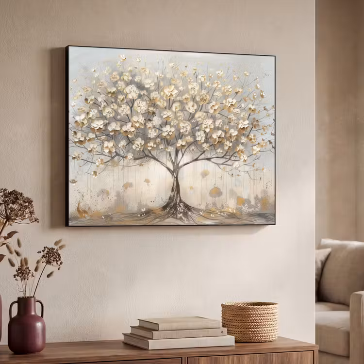 Art Frame - Boom - Beige - Goud - Verflook - Grijs — 7